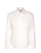 Cityhemden 1/1 Arm Tops Shirts Linen Shirts White Seidensticker