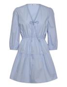 Tjw Poplin Tiered Mini Dress Ext Kort Kjole Blue Tommy Jeans