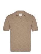 Sunfaded Ss Polo Designers Knitwear Short Sleeve Knitted Polos Brown G...