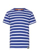 Cotton Jersey Stripe Thorlino Tee Tops T-Kortærmet Skjorte Blue Mads N...