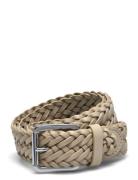 Braided Vachetta Leather Belt Bælte Beige Lauren Ralph Lauren