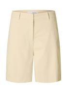 Slfvienna Hw Wide Shorts Bottoms Shorts Chino Shorts Cream Selected Fe...