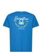 T-Shirt Tops T-Kortærmet Skjorte Blue United Colors Of Benetton