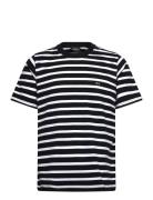 Cotton Jersey Stripe Frode Tee Tops T-Kortærmet Skjorte Black Mads Nør...