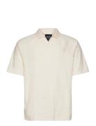 Emblem Towelling Polo Shirt Tops Knitwear Short Sleeve Knitted Polos C...