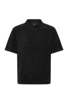 Emblem Towelling Polo Shirt Tops Knitwear Short Sleeve Knitted Polos B...