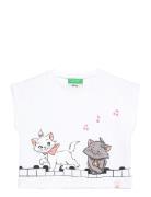 T-Shirt Tops T-Kortærmet Skjorte White United Colors Of Benetton