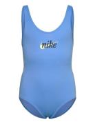 Nike Signature Swoosh U Back Piece Badedragt Badetøj Blue NIKE SWIM