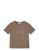 Sommer Bee T-Shirt Tops T-Kortærmet Skjorte Brown Fliink
