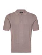 Bart Tops Polos Short-sleeved Beige Reiss