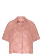 Jacket Ss Vis Satin Top Pink Hunkemöller