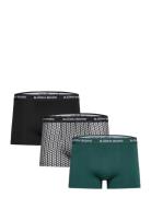 Cotton Stretch Trunk 3P Boxershorts Black Björn Borg