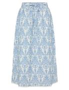 Yascinni Hw Ankle Skirt S. Skirts Knee-length & Midi Skirts Blue YAS