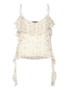 Frill Singlet Tops Blouses Sleeveless Multi/patterned Gina Tricot