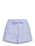 Short Seersucker Check Pyjamas Nattøj Blue Hunkemöller