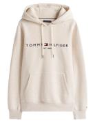 Tommy Logo Hoody Tops Sweatshirts & Hoodies Hoodies Cream Tommy Hilfig...