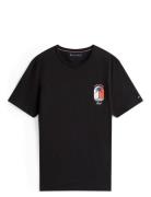 Palm Tree Label Tee Tops T-Kortærmet Skjorte Black Tommy Hilfiger