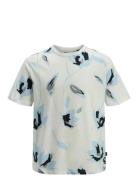 Jprblapalermo Aop Ss Tee Tops T-Kortærmet Skjorte Cream Jack & J S