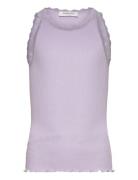 Rkbalta Modal Sl Lace Top Tops T-shirts Sleeveless Purple Rosemunde Ki...