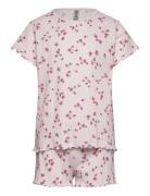 Pyjama Tee Shorts Set Aop Flow Pyjamassæt Purple Lindex