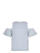 Cut-Out T-Shirt Tops T-Kortærmet Skjorte Blue Mango