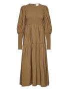 Morianagz Solid Long Dress Knælang Kjole Khaki Green Gestuz
