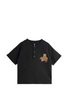 Camp Rodini Sp Ss Grandpa Tops T-Kortærmet Skjorte Black Mini Rodini