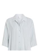 S/S Button Down Top Grey Calvin Klein