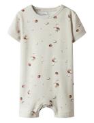 Nbmhuxley Ss Xsl Sunsuit Bodies Short-sleeved Grey Name It