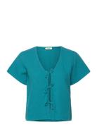 Erin - Pyjama Shirt Top Blue Etam