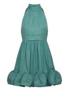 Fern Halterneck Ruffled Mini Dress Kort Kjole Green Malina