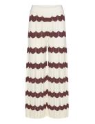 Keily Straight Knitted Pants Bottoms Trousers Flared Brown Malina