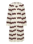 Isobel Wide Sleeve Knitted Midi Dress Knælang Kjole Brown Malina