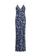 Satin Slip Dress Designers Maxi Dress Navy By Ti Mo