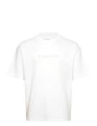 A - Rel Fashion Logo Tee Tops T-Kortærmet Skjorte White Calvin Klein