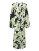 Rodebjer Camille Blurry Knælang Kjole Green RODEBJER