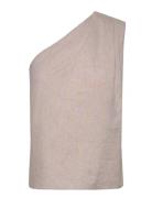 Elle Linen Tank Tops Blouses Sleeveless Beige Ahlvar Gallery