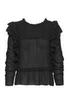Crisp Tops Blouses Long-sleeved Blue Munthe