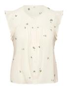 Jdyalba S/L Frill Shirt Wvn Exp Tops T-shirts & Tops Sleeveless Cream ...