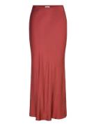 Nilea Satin Midi Skirt Skirts Knee-length & Midi Skirts Red Twist & Ta...
