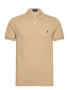 Slim Fit Mesh Polo Shirt Tops Polos Short-sleeved Beige Polo Ralph Lau...