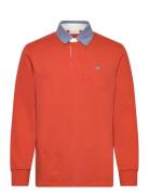 Reg Chambray Heavy Rugger Tops Polos Long-sleeved Orange GANT