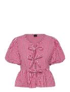 Puff Sleeve Blouse Tops Blouses Short-sleeved Pink Gina Tricot