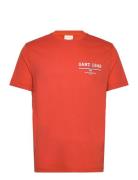 Graphic Ss T-Shirt Tops T-Kortærmet Skjorte Orange GANT
