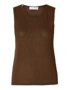 Slfmoon Sus Sl Knit Top B Tops T-shirts & Tops Sleeveless Brown Select...