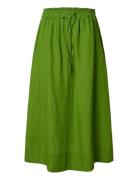 Slflinna Mw Midi Linen Skirt B Skirts Knee-length & Midi Skirts Green ...