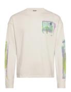 Graphic Long Sleeve Great Boxy Tops T-Langærmet Skjorte White Weekday