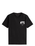 Hilfiger Script Nyc Tee Tops T-Kortærmet Skjorte Black Tommy Hilfiger