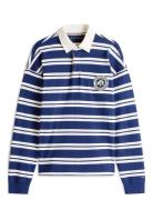 Authentic Stripe Rugby Tops Polos Long-sleeved Blue Tommy Hilfiger