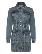 Denim Trucker Dress Kort Kjole Blue Lauren Ralph Lauren